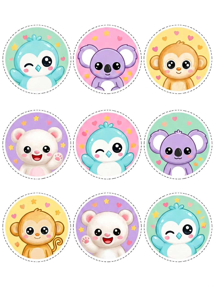 Cupcake Toppers — free printable PretziPals birthday party sheet