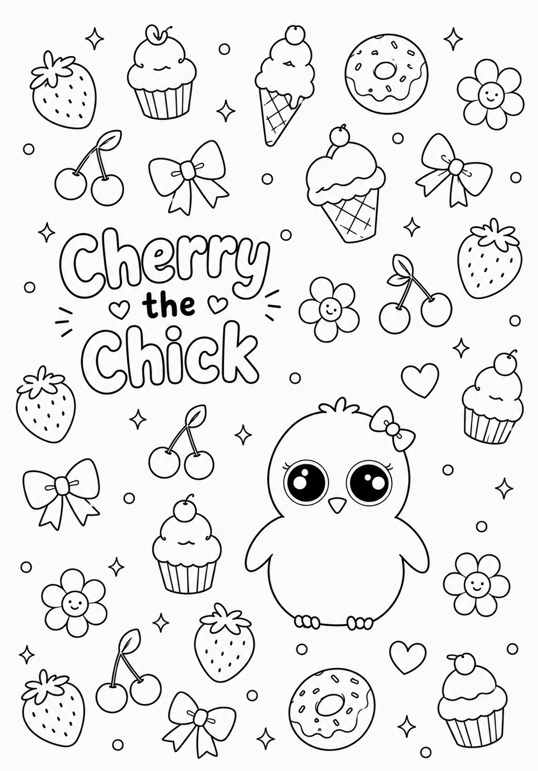 Cherry the Chick coloring page